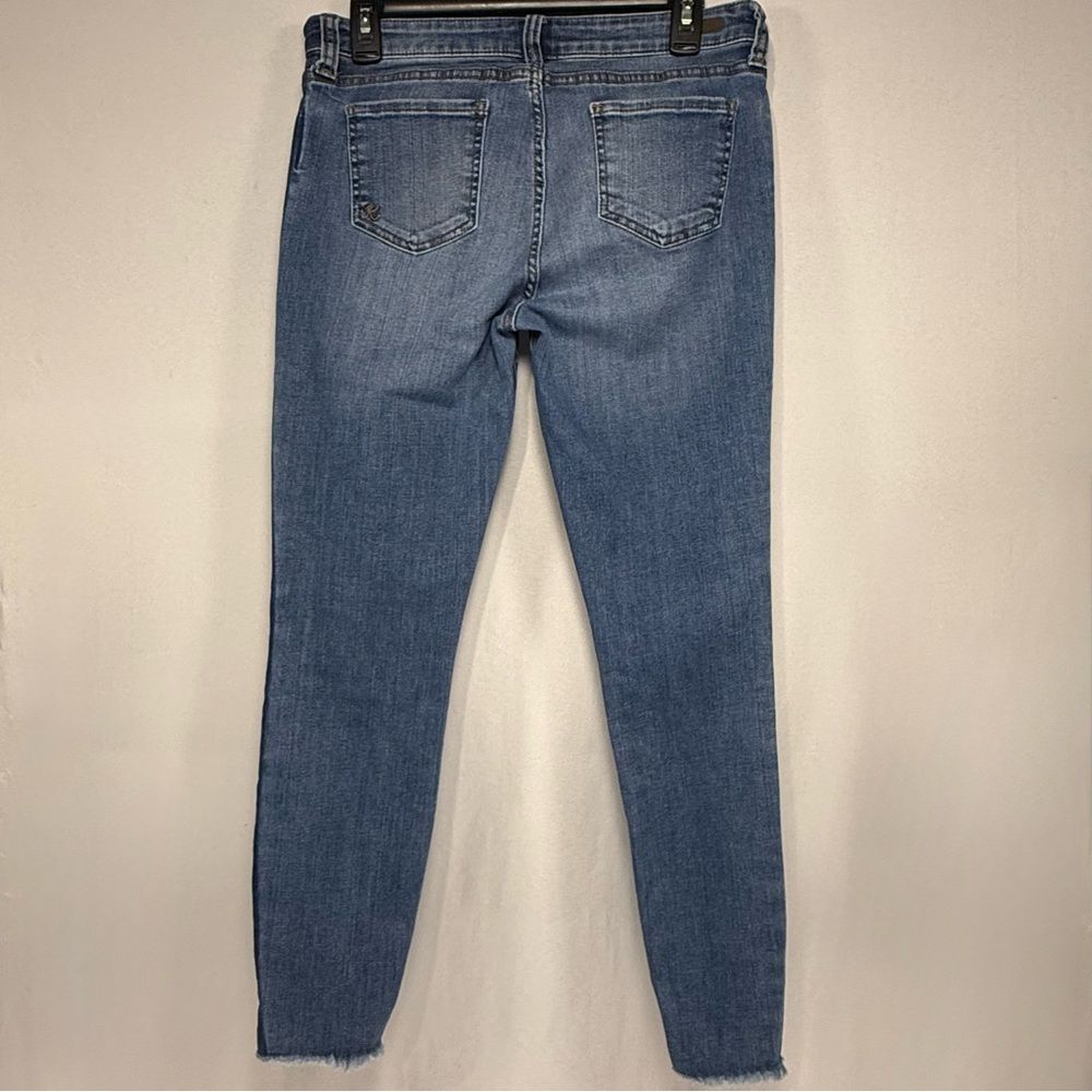 Raw Hem Medium Wash Kut from the Kloth Blue Skinny Ankle Jeans Size 10 - Picture 3 of 8